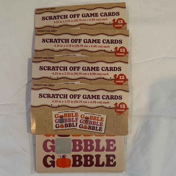 Other - Thanksgiving Scratch Off Game Cards – 4 Packs (48 Cards Total)